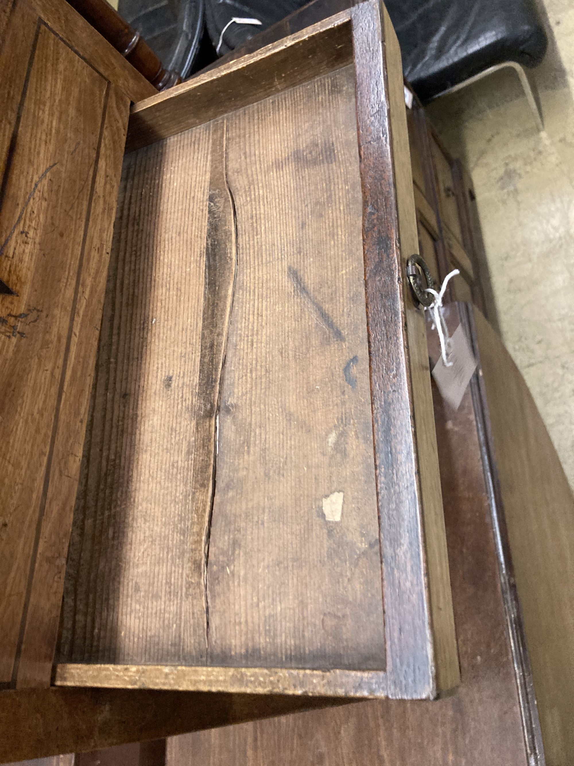 A George III mahogany work table, width 46cm, depth 39cm, height 74cm